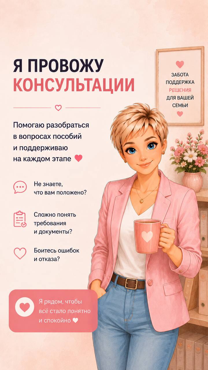 Света рассказывает о консультациях по детским пособиям